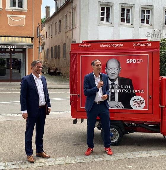 Florian Pronold und Christoph Schmid in Oettingen